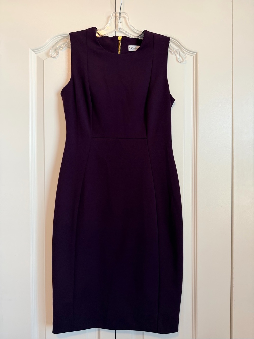 Calvin Klein Sleeveless Sheath Dress in Plum